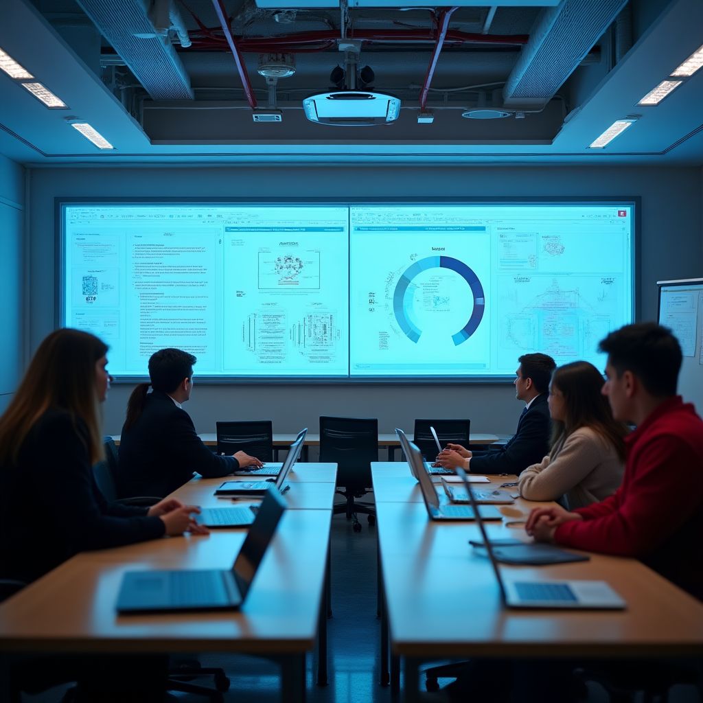 Modern AI training classroom